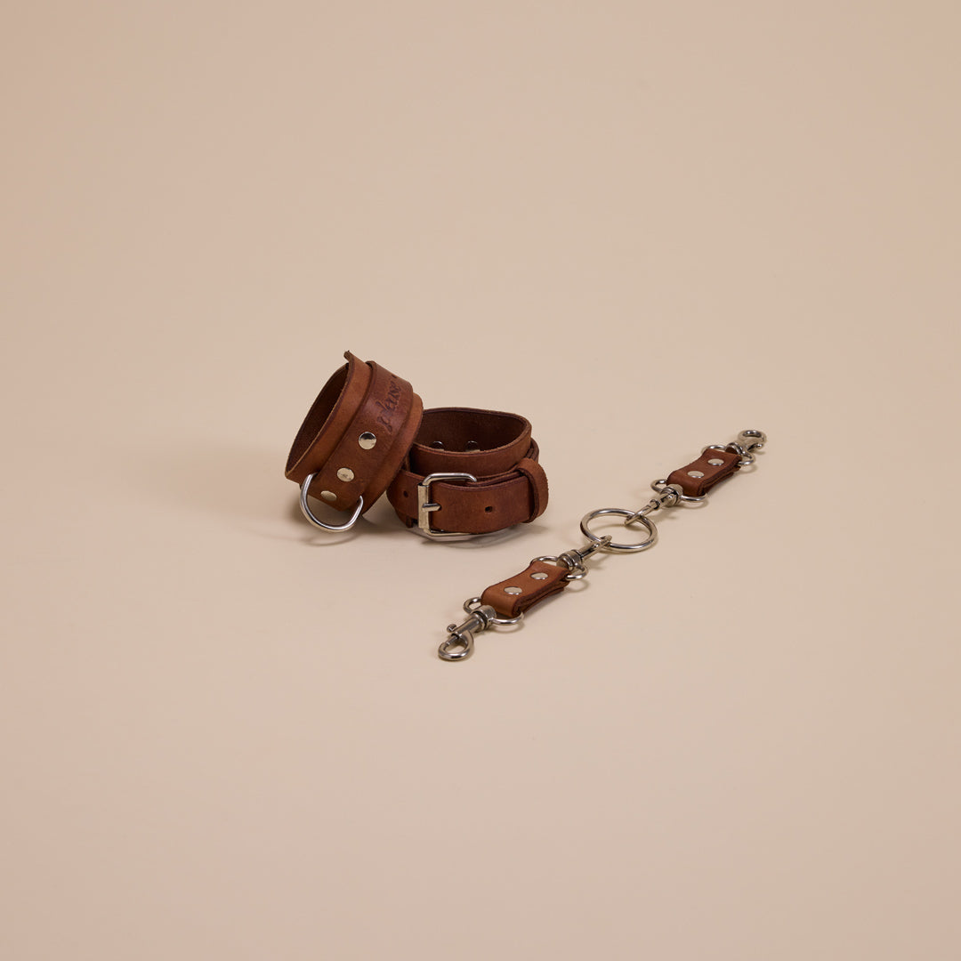 Leather Wrist Cuffs (Brown)